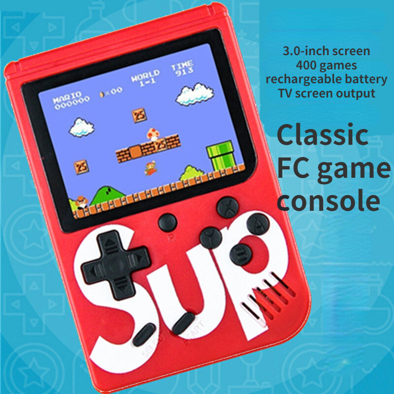 جهاز تحكم ألعاب الفيديو المحمول سوبر ماريو 3.0 بوصة جهاز تحكم صغير محمول باليد يتصل بمشغل ألوان مدمج مع 400 لعبة كلاسيكية هدايا للأطفال #1