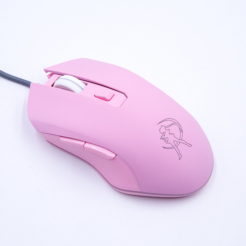 السلكية الوردي الماوس الصامت قابلة للشحن اللاسلكية الوردي Mause 2400 ديسيبل متوحد الخواص الخلفية الألعاب الفئران لفتاة الكمبيوتر المحمول