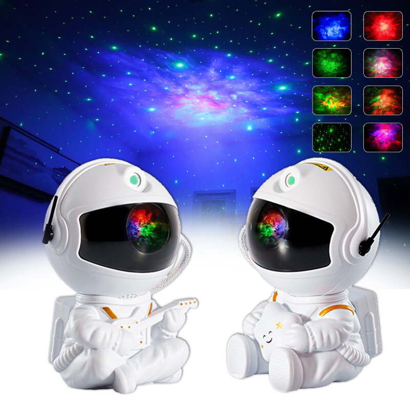 رائد الفضاء سديم العارض ستار ضوء غالاكسي ضوء موجة المياه LED متعدد الألوان العارض ضوء led غالاكسي ليلة ضوء الاطفال هدية