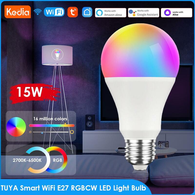 Tuya الذكية واي فاي LED ضوء لمبة E27 B22 RGB CW الذكية لمبة تويا اليكسا جوجل الرئيسية ياندكس محطة التحكم الصوتي عكس الضوء 100-240 فولت #2