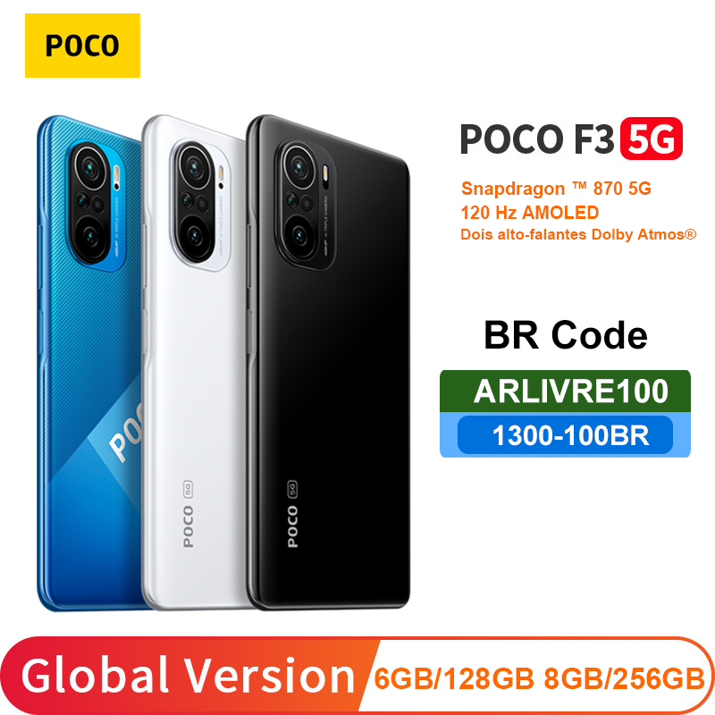 Poco F3 6GB 128GB/8GB 256GB 5G NFC الهاتف الذكي الإنترنت المزدوج المتكلم 6.67 بوصة شاشة كبيرة NFC الهاتف المحمول Poco الهاتف الذكي