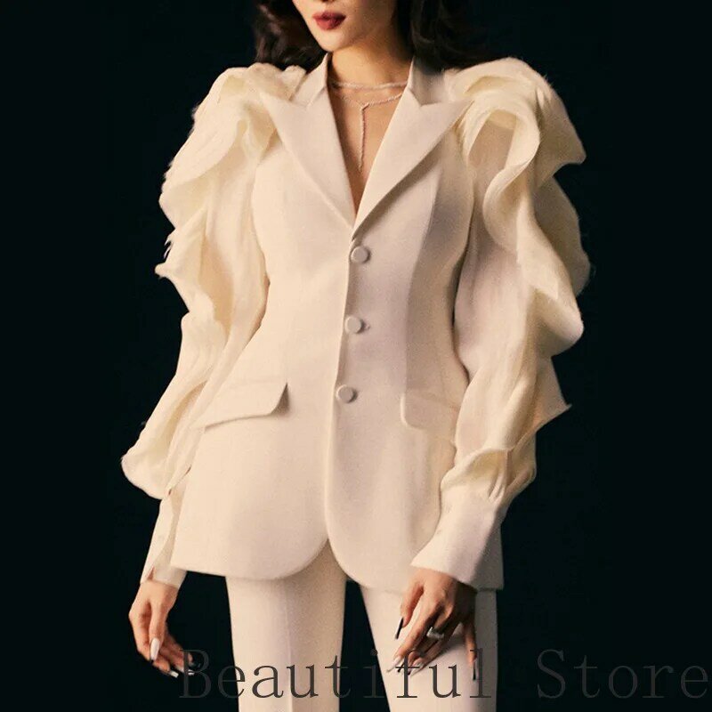 2022 Luxury Designer high quality fashion clothes jacket women new style Long sleeve mesh stitched solid color personalized coat