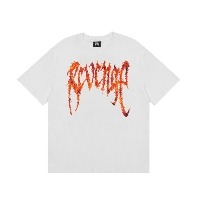 Classic Vintage Revenge Hip Hop Tshirt Chief Keef T-shirt Unisex Rap Oversized T Shirt Heaven Painting Skeleton Skull Flame Tees