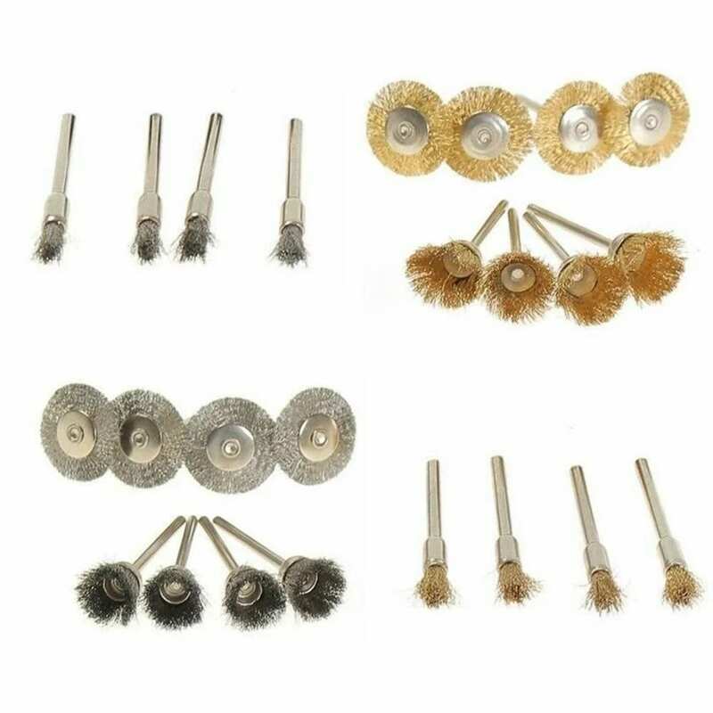 24Pcs Brass Brush Steel Wire Wheel Brushes Rotary Tool For Metal Rust Removal Cleaning Derusting Deburring Polishing Tool #3