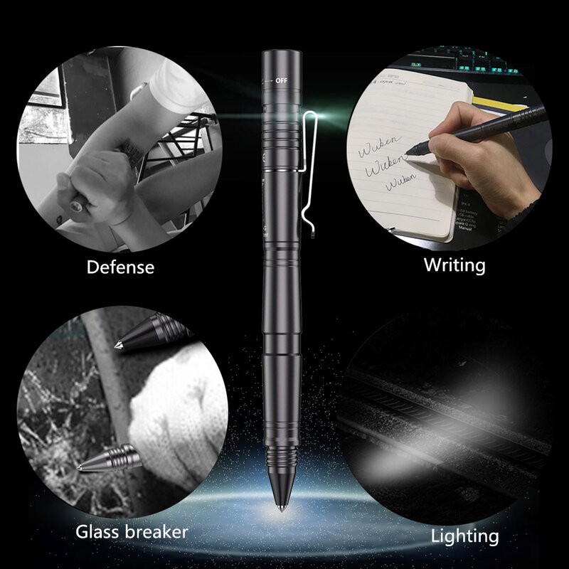 TP10-G قلم تخطيطي للدفاع عن النفس ، قابلة للشحن إضاءة مقاومة للماء مصباح يدوي ، مطرقة كسر النافذة ، قلم حبر جاف أداة EDC #4