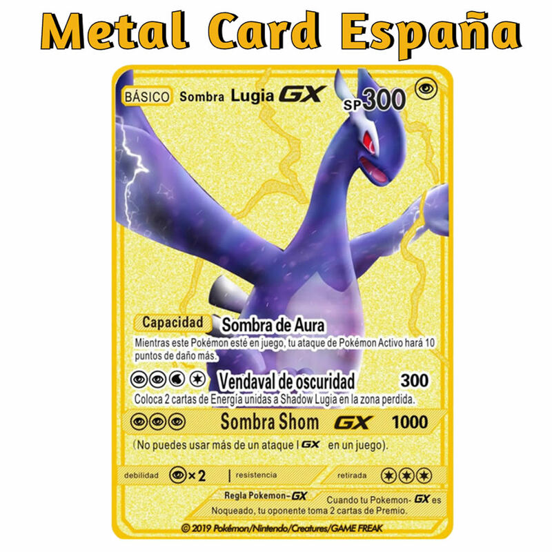 بطاقة معدنية لبوكيمون الإسبانية VMAX GX SP Charizard Pikachu مجموعة ذهبية الخامس بطاقات الحروف الذهبية الأصلية لعبة أطفال لعبة هدية
