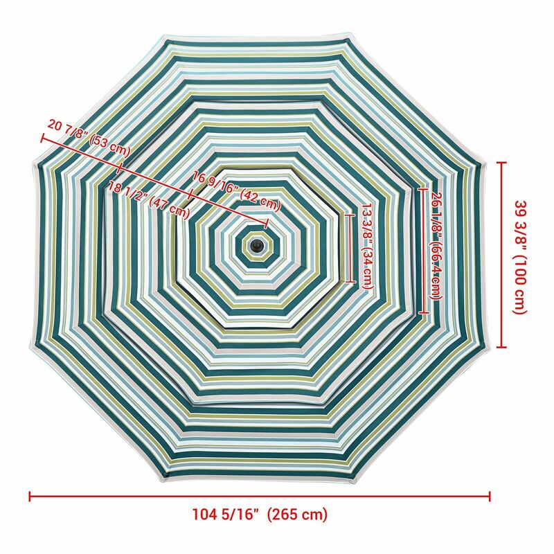 9FT 3 طبقات غطاء مظلة عالمية استبدال طارد المياه UV30 + الحماية