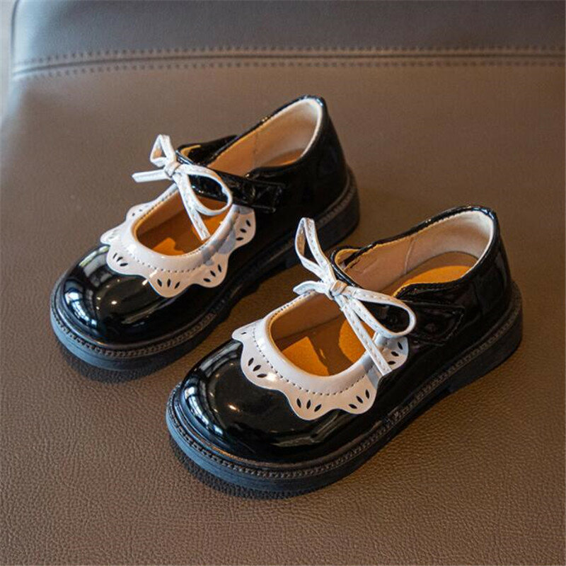 Bowknot الفتيات أحذية من الجلد الاطفال مصمم المتسكعون موضة الأطفال أحذية غير رسمية #4