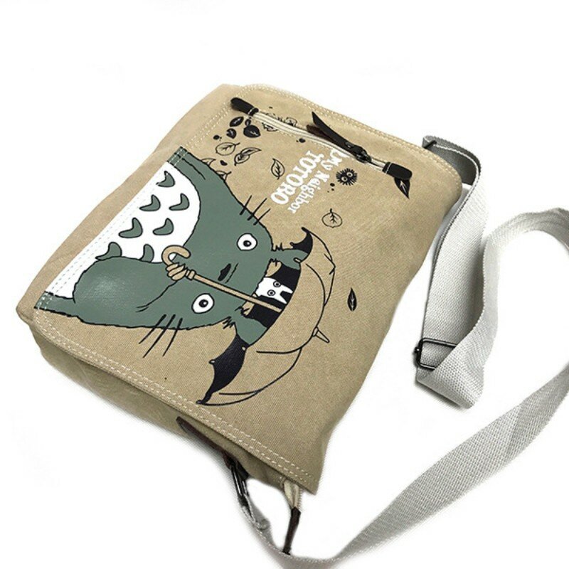 حقيبة كتف هاياو ميازاكي جارتي توتورو حقيبة مدرسية من قماش القطن عبر الجسم #6