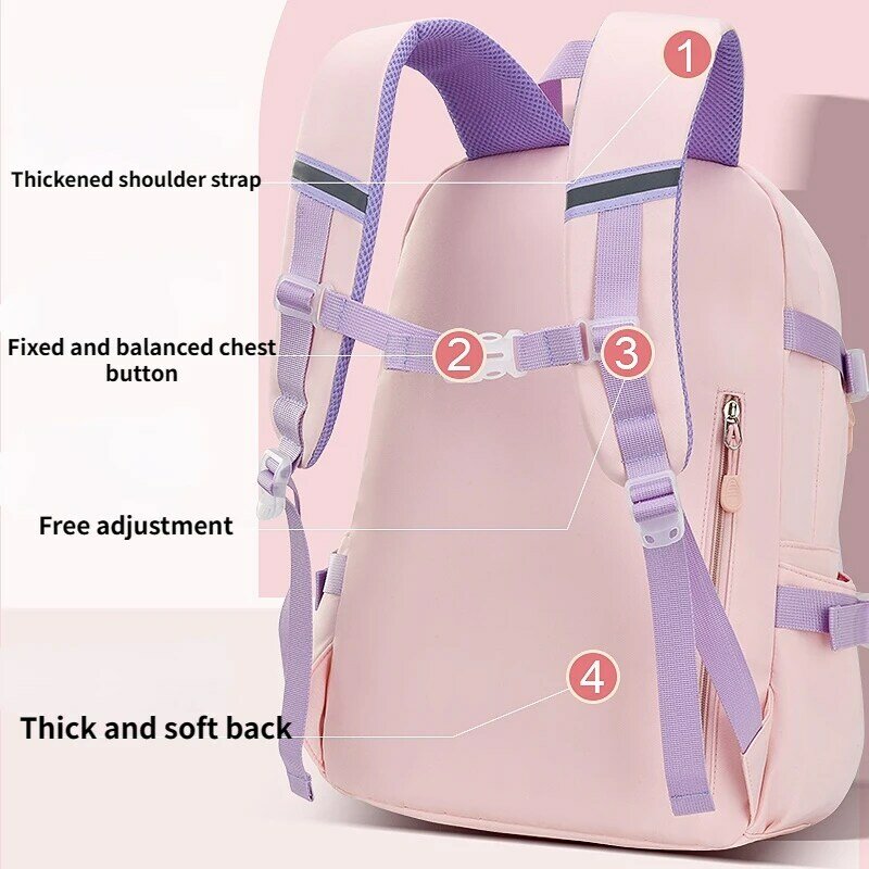 55L جديد بنات حقيبة مدرسية الابتدائية حقائب الأطفال على ظهره سعة كبيرة حقيبة مقاوم للماء أكياس متعددة جيوب الحقائب المدرسية