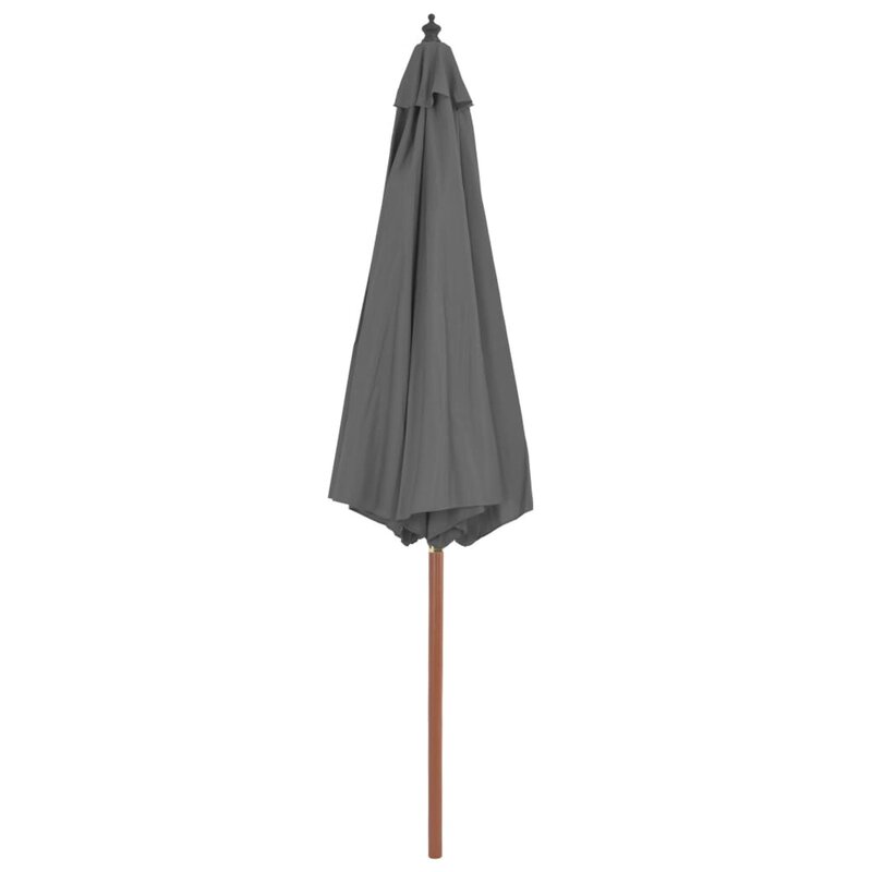 مظلة في الهواء الطلق مع القطب الخشبي 118.1 "أنثراسايت