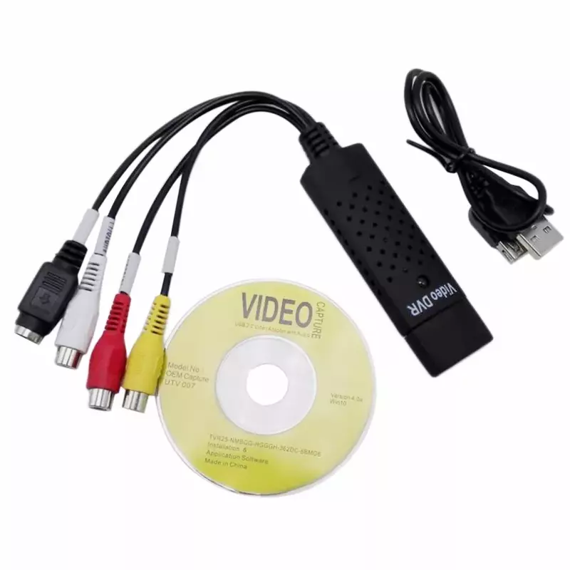 USB 2.0 فيديو بطاقة التقاط الصوت والفيديو الصوت والفيديو DVD VHS DVR بطاقة التقاط الصوت والفيديو USB التقاط الفيديو جهاز دعم Win10