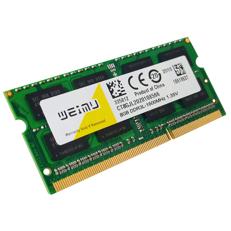 ذاكرة DDR3L 2GB 4GB 8GB DDR3 للكمبيوتر المحمول 1066 1333 1600 MHz PC3 8500S 10600S 12800S 204Pins 1.35V Non ECC غير مخزنة SODIMM Ddr3 RAM
