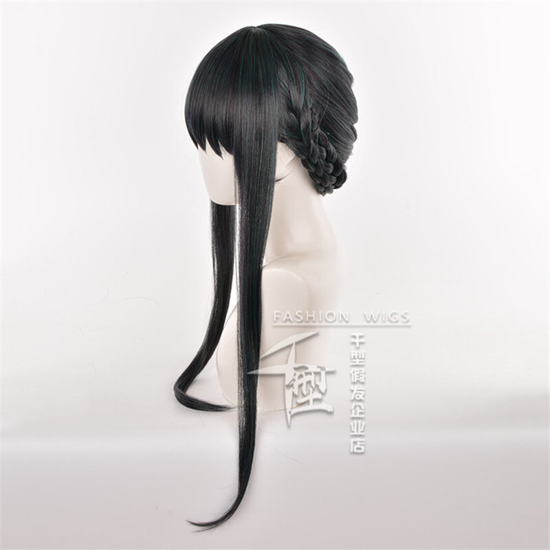 باروكات كوسبلاي فاميلي يور فورجر أسود اللون طويل مستقيم مضفر المرأة الباروكات الاصطناعية الشعر مقاومة للحرارة