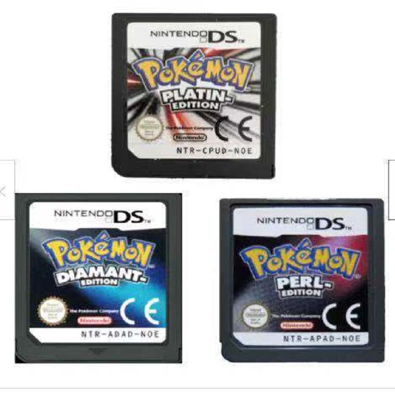 البوكيمون أنيمي الشكل NDS بطاقة الألعاب بطاقة 3DS NDSi البوكيمون الروح الفضة البلاتين القلب الذهب أزرار ماسية Pokémon النسخة الأوروبية