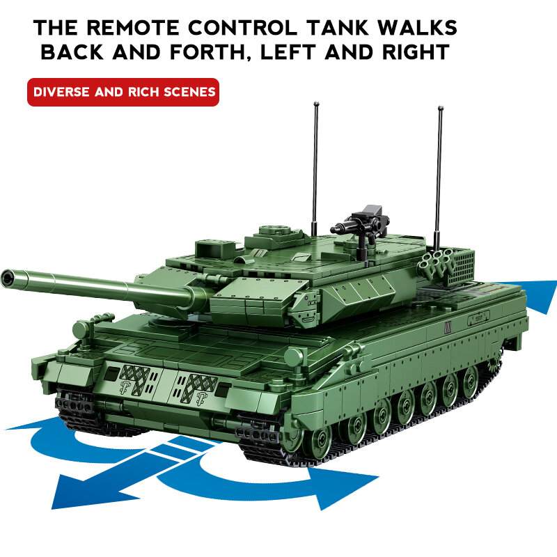 SEMBO بقاء الحرب دبابة مع جهاز للتحكم عن بُعد اللبنات 1114 قطعة خمر سلاح عسكري كتل عسكرية لعب للأطفال مع دمى الجنود