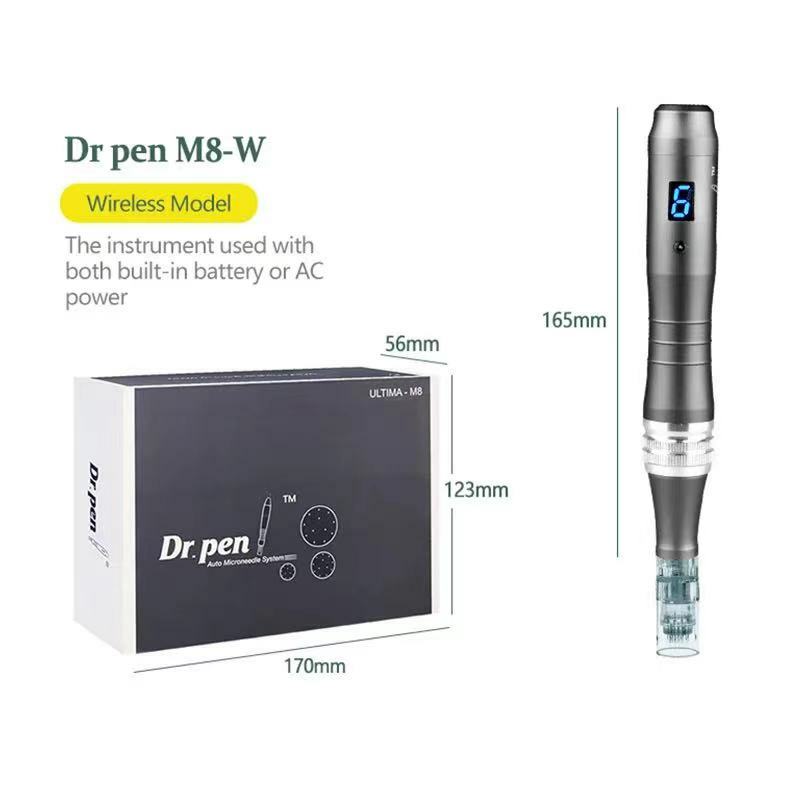 أصيلة الدكتور القلم Ultima M8 ميكرونيدلينغ مع 12 قطعة الإبر العناية بالوجه اللاسلكية قلم ديرما Beuty آلة