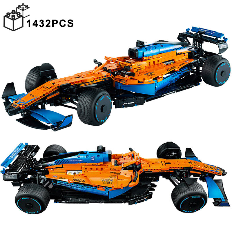 1432 قطعة السرعة التقنية سباق ماكلارين الفورمولا F1 سيارة اللبنات 42141 تجميع الطوب سيارة اللعب هدايا للأولاد الكبار