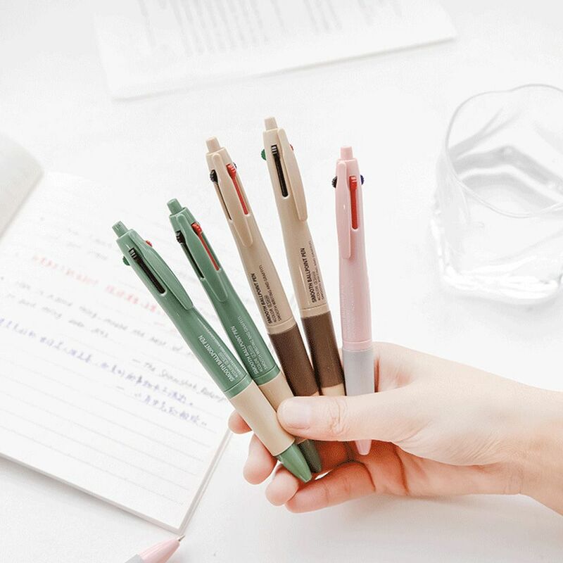 رائجة البيع السلس مكتب التموين القرطاسية متعدد الألوان قلم حبر جاف الكتابة أداة هلام القلم 4 في 1