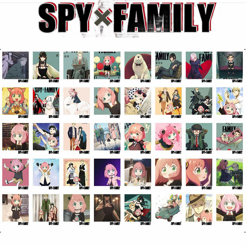 40 Pcs Spy X Family Collection Cards Box Kawaii Photo Star Portrait Game Anime Collectibles Cards for Children Birthday Gifts