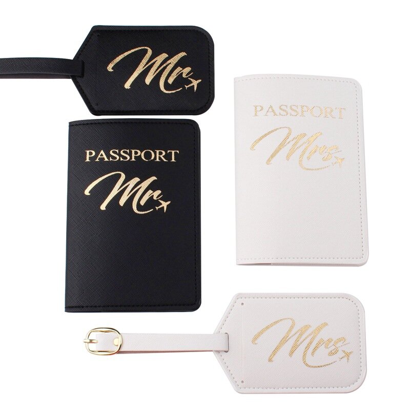 4 قطعة جواز سفر يغطي عبر نمط البرنز زوجين 4 قطعة لوازم السفر طائرة بطاقة صعود PU الأمتعة قائمة