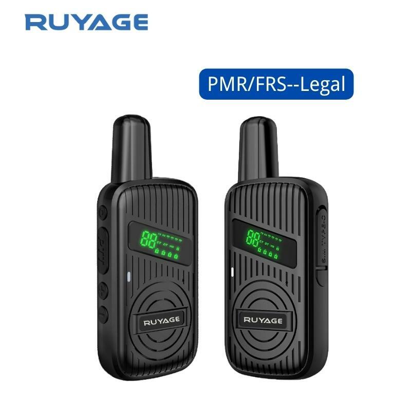 Ruyage L1 2 قطعة جهاز مرسل ومستقبل صغير قابلة للشحن لاسلكي PMR446 طويلة المدى المحمولة راديو اتجاهين للصيد