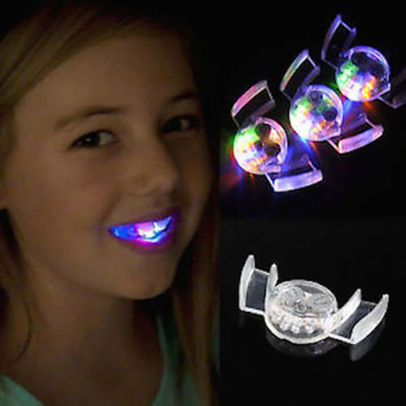 هالوين كرنفال الطرف LED مضيئة حراس الأسنان الحرس الطرف أداة LED غير مؤذية حماية البيئة مزحة مضيئة الأقواس