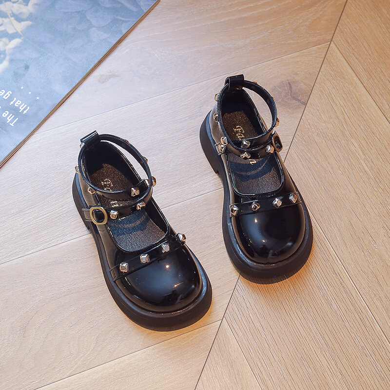 ماري فتاة برشام الاطفال الأطفال نمط الخريف لوليتا تو جلدية العصرية غطاء أحذية مكتنزة جينس الصليب تعادل حذاء مريح الشرير 26-36