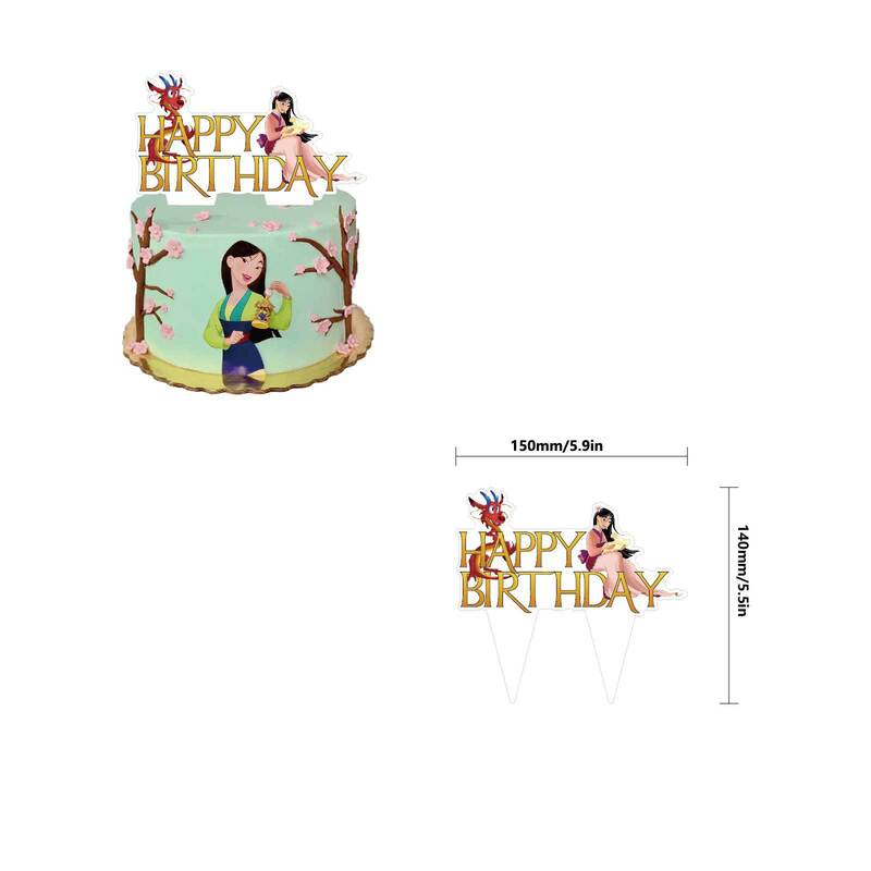 مجموعة واحدة من أكواب الكعكات المصنوعة من مادة اللاتكس من فيلم ديزني مولان لتزيين حفلات أعياد ميلاد الفتيات مستلزمات الاستحمام للأطفال لعبة Globos