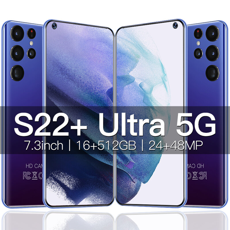 هاتف ذكي أصلي موديل 2022 S22 Ultra 7.3 بوصة هاتف محمول 6800mAh محمول 16GB + 1 تيرا بايت هواتف محمولة 6800mAh هواتف محمولة بجودة 5G