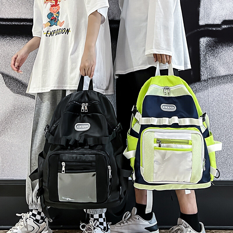 منتج جديد للجنسين سعة كبيرة الطلاب على ظهره الكورية اليابانية بنين بنات حقيبة مدرسية نايلون مقاوم للماء حقيبة السفر اتجاهات باردة #3