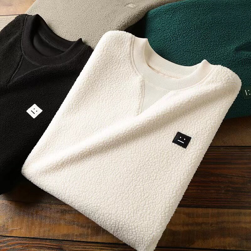 22SS New ACNE studios Lamb Pullover Swede Brand Smiley Face Series Embroidery Round Neck Warm Keeping Minimal Sweatshirt #1
