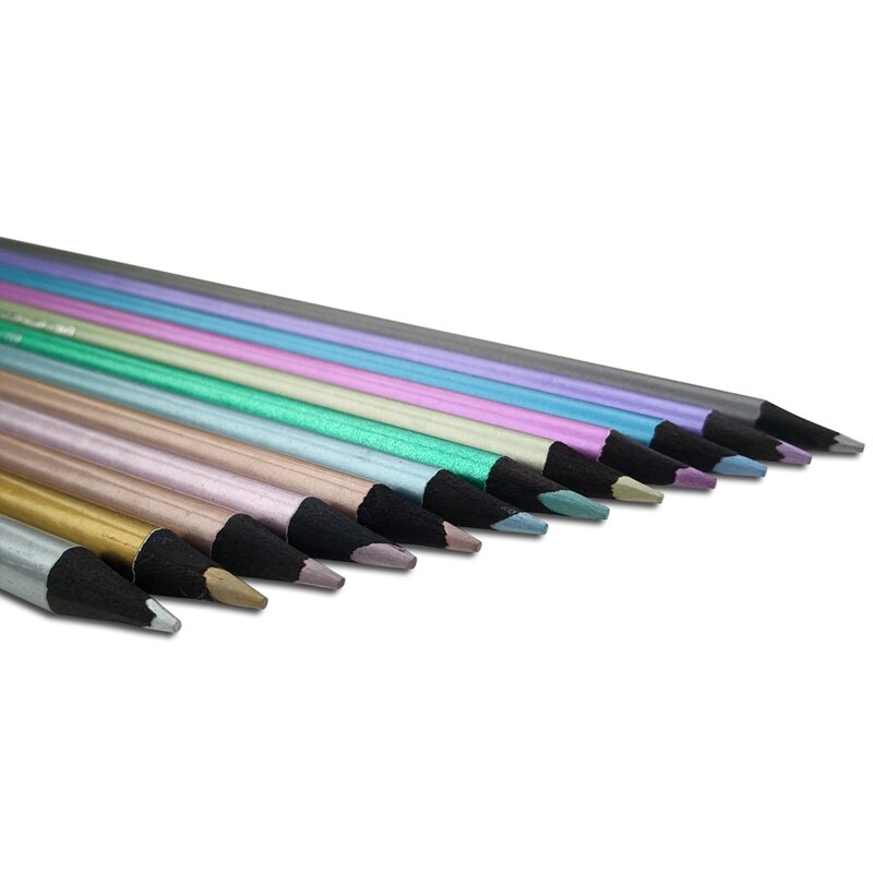 أقلام تلوين معدنية ، ألوان مختلفة مجموعات قلم رصاص خشبي للأطفال المبتدئين الفنان ، رسم/كتاب تلوين الكبار #6