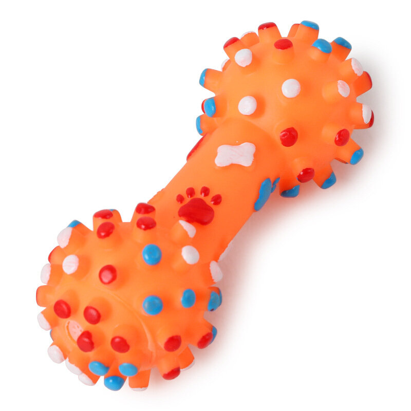 لون الفينيل السبر الصغيرة شوكة الدمبل لعبة Pipitao الكلب مع الأسنان المولي تنظيف دمية على شكل كلب #3