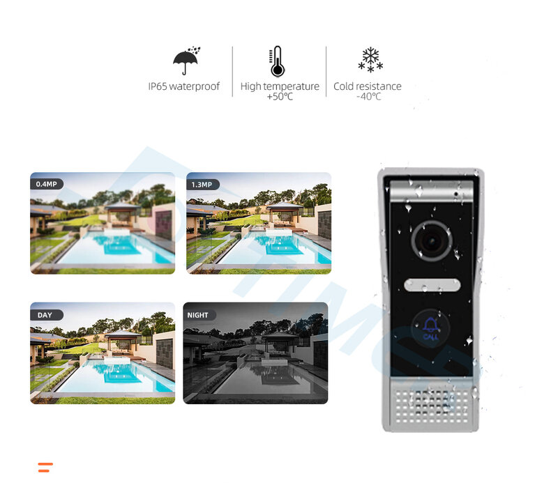 جويتايمر 720P تويا هاتف ذكي 7 بوصة واي فاي لاسلكي فيديو إنتركوم للمنزل مراقبة داخلية جرس الباب مع كاميرا نظام خارجي