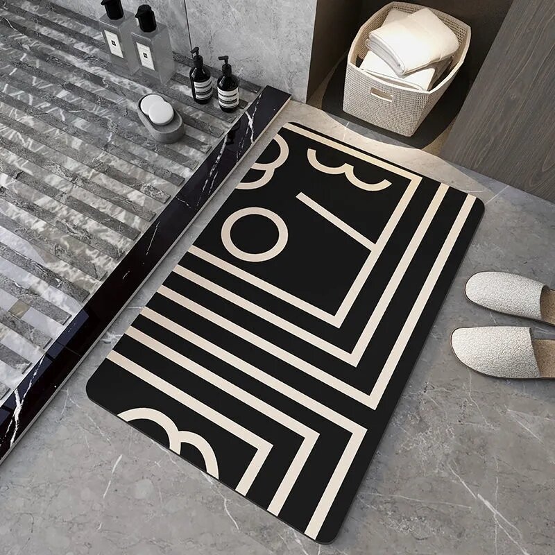 Non-Slip Bath Mat Super Absorbent Bathroom Mat Quick Drying Doormat Floor Mat Oil-Proof Kitchen Carpet Bathroom Accessories Sets