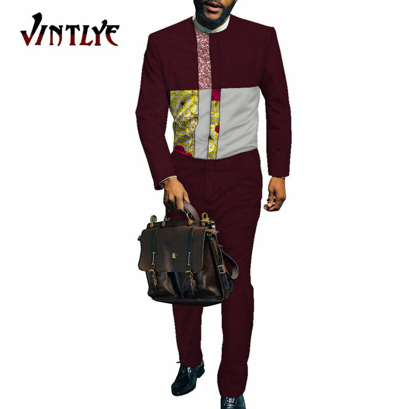 جديد موضة الهيب هوب الملابس الأفريقية للرجال Dashiki الرجال الزي طويلة الأكمام الرجال بذلة السروال القصير الرجال الأفريقية boubu WYN1567