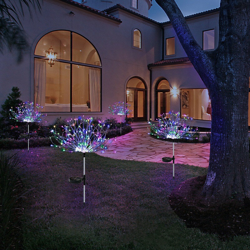 LED في الهواء الطلق الديكور أضواء الشمسية مهرجان النجوم مصباح شجرة عيد الميلاد عطلة سلسلة خفيفة