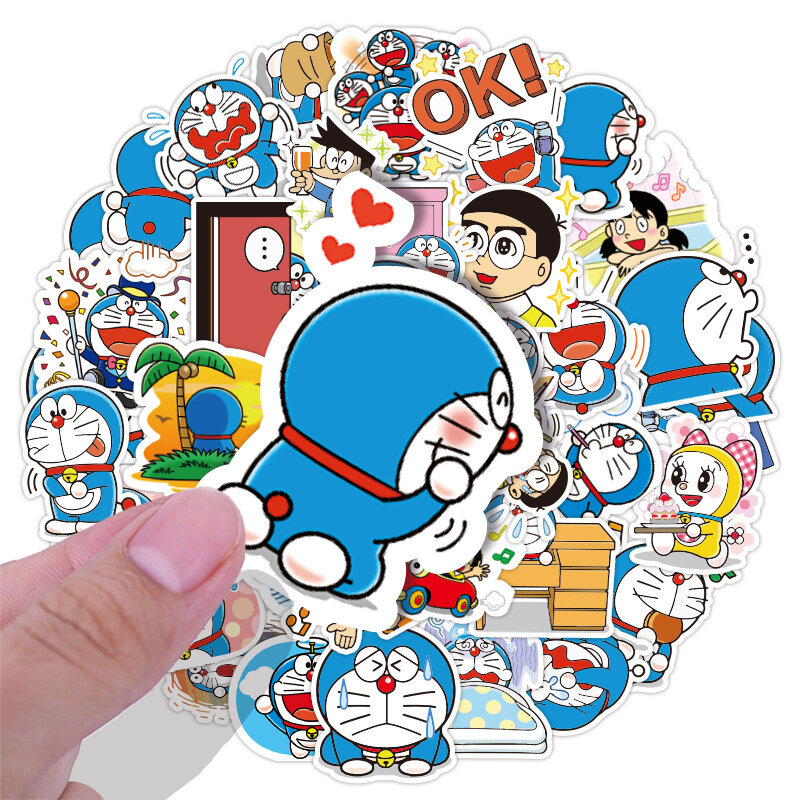 Jingle Cat Sticker Doraemon Water Cup Children's Handbook Material Cute Cartoon Mobile Phone Shell Pvc Handbook Sticker Kawaii