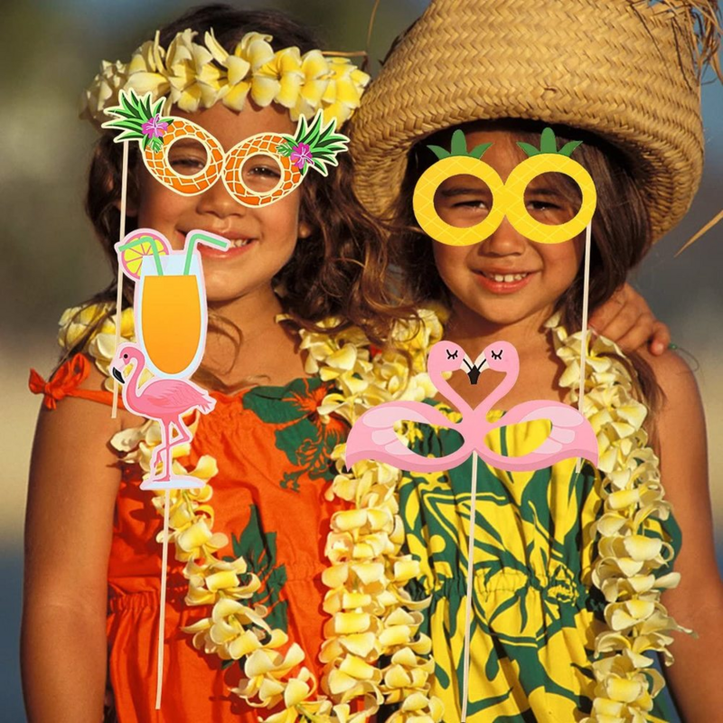 كابينة تصوير الدعائم عدة هاواي لو الاستوائية شاطئ الصيف بركة زخارف حفلات الزفاف فوتوبوث الاطفال حفلة عيد ميلاد لوازم