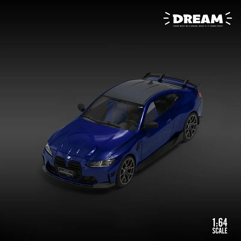 موديل سيارة TimeMirco TM 1:64 Dream Series BMW M4 معدنية باللون الأحمر/الأزرق/الوردي