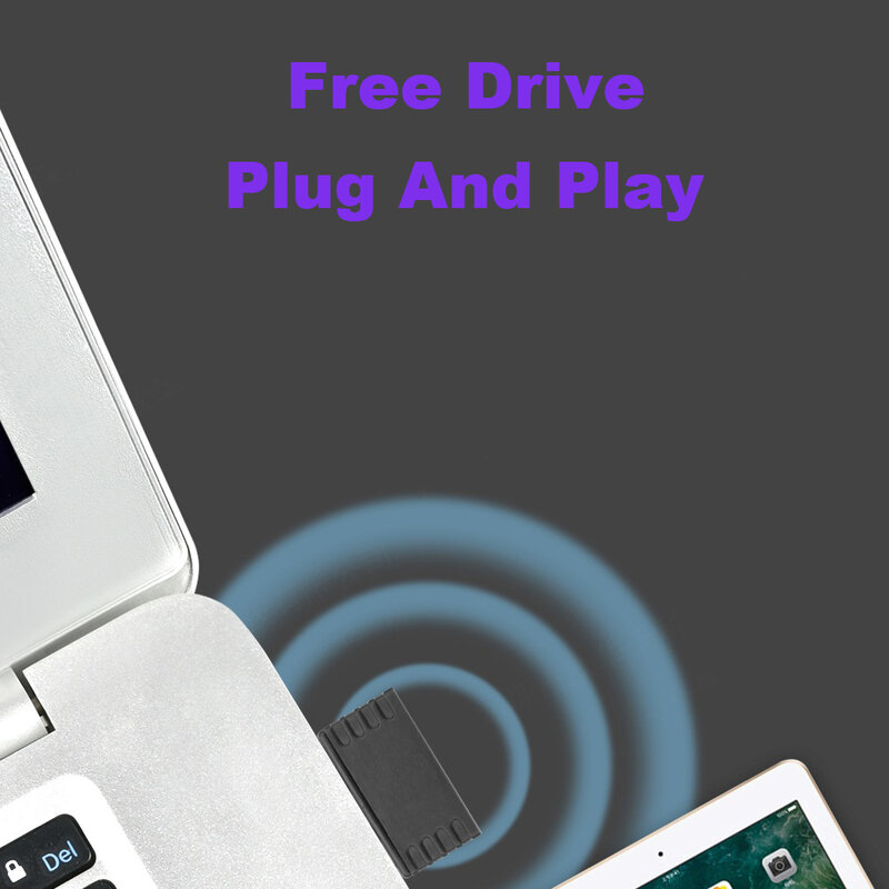 واي فاي 6 USB دونغل بطاقة شبكة صغيرة إشارة استقبال محرك الحرة 2.4G واي فاي محول التوصيل والتشغيل للكمبيوتر Deskop ويندوز 7 10 11