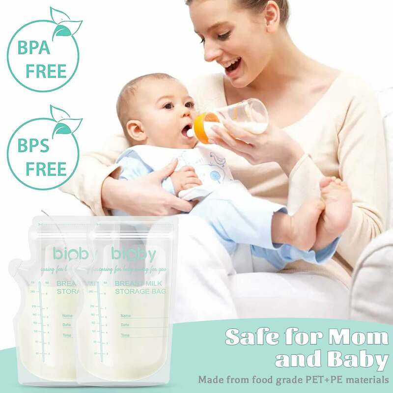 Bioby 100 قطعة أكياس تخزين حليب الثدي 240 مللي 8 أوقية أكياس فريزر الحليب قبل تعقيم BPA الحرة الطفل تخزين حليب الثدي ل Refrige