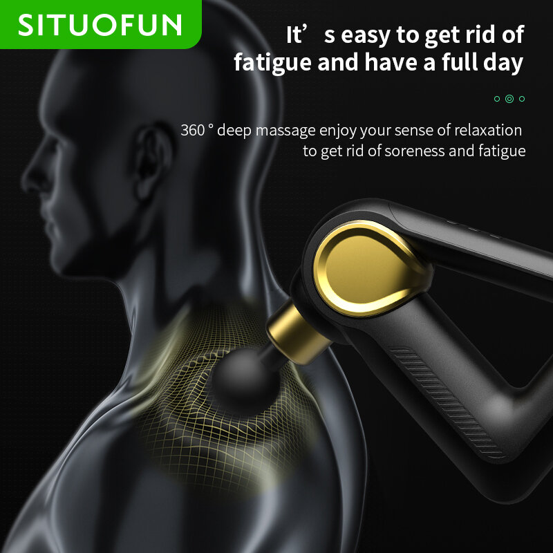 SITUOFUN LCD الكهربائية تدليك بندقية 32 مستويات قرع مدلك اللياقة البدنية الأنسجة العميقة العضلات الرقبة الجسم الظهر الاسترخاء لتخفيف الآلام