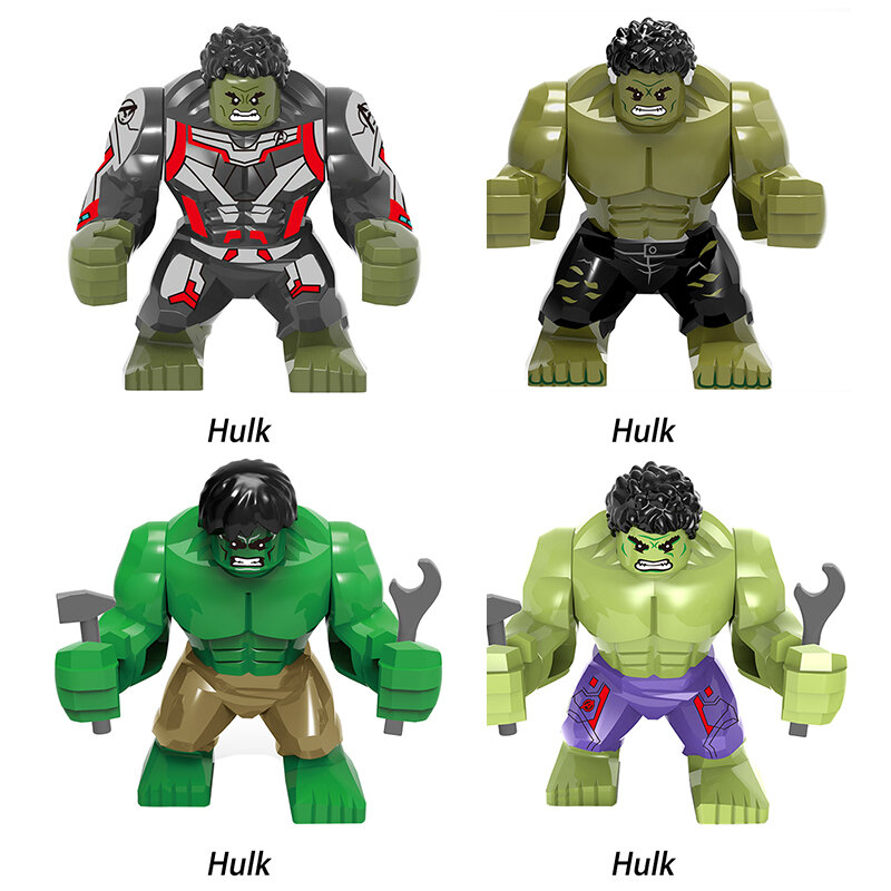 1pcs Big Size Heroes Movie Building Blocks Black Hulk Action Figures Accessories Head Bricks For Children Toys Gifts