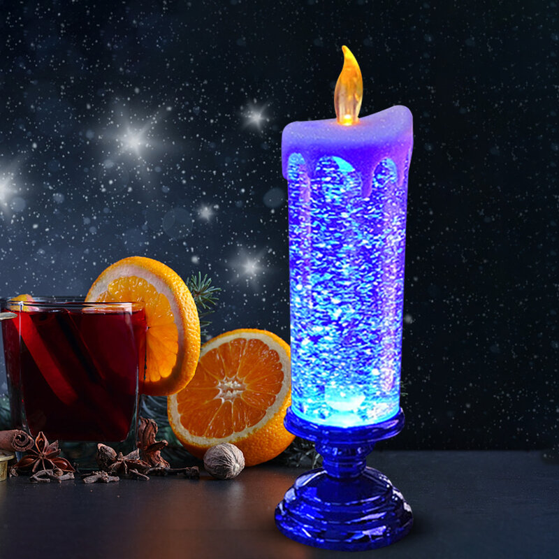 كريستال الشموع أضواء LED كريستال الشموع 7-color التدرج الخيال الديكور مصباح على شكل شمعة عيد الميلاد إضاءة زينة الزفاف العرض