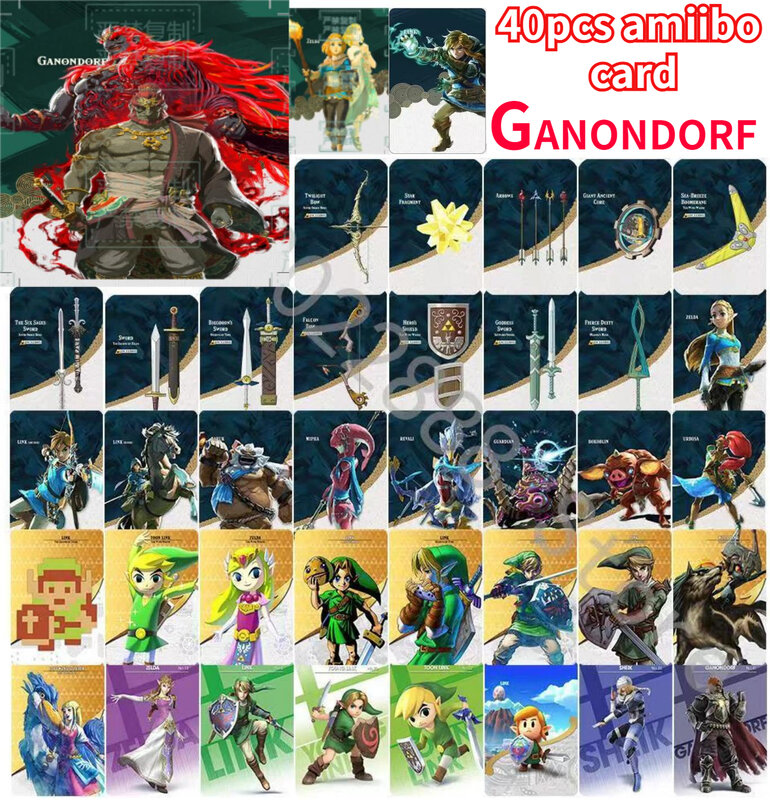 بطاقة جديدة 40 قطعة بطاقة Amiibo Zelda Nfc Zelda: دموع بطاقات Kingdo بطاقة GANONDORF amiibo