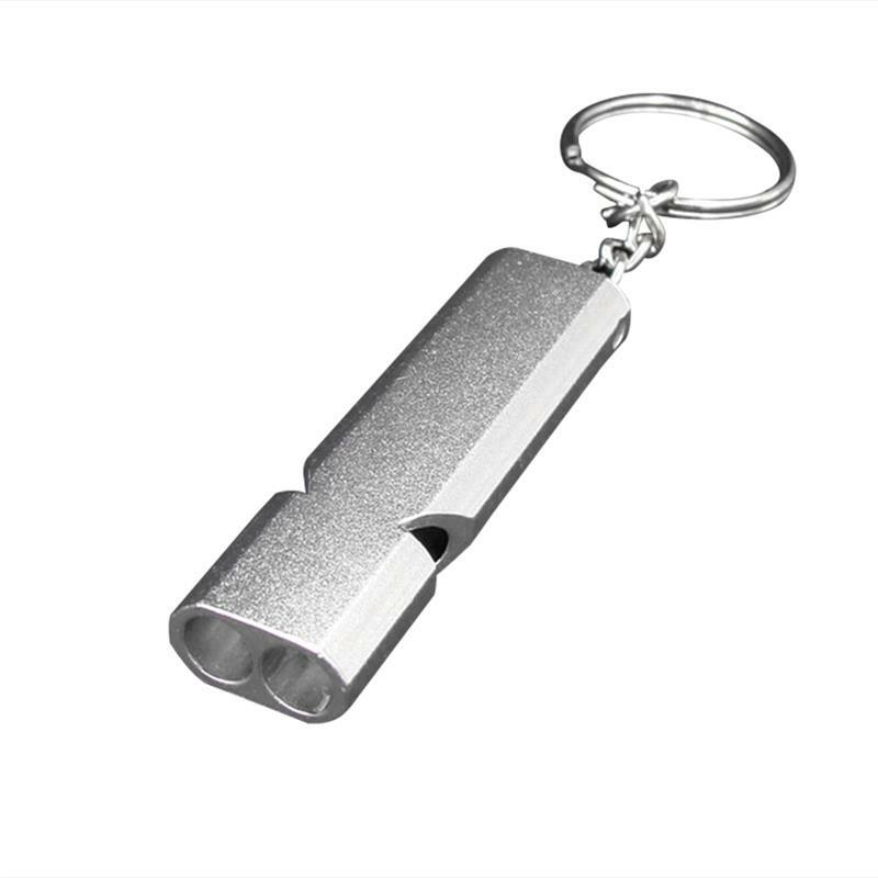 Whistle Outdoor Emergency High Decibel Survival Double Pipe 120dB Whistles Key Chain Portable Backpacking Climbing