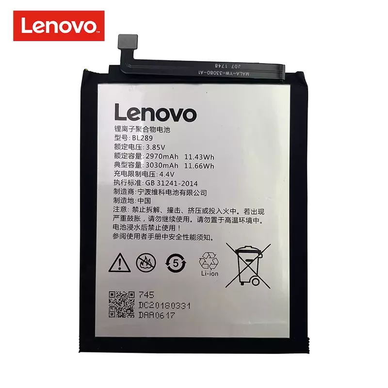 100% Original 3030mAh BL289 Battery For Lenovo K5 Play L38011 Mobile Phone Replacement Batteries Bateria