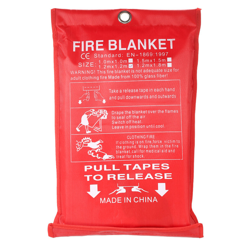 1 × 1 متر النار بطانية الألياف الزجاجية النار لهب الطوارئ بقاء النار المأوى غطاء السلامة بطانية الطوارئ
